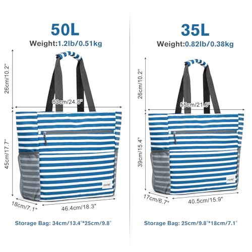 Beach Bag Waterproof Sandproof Large Capacity Foldable for Women