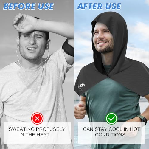 4 Pack Cooling Hoodie Towels for Neck and Face (4 Count)