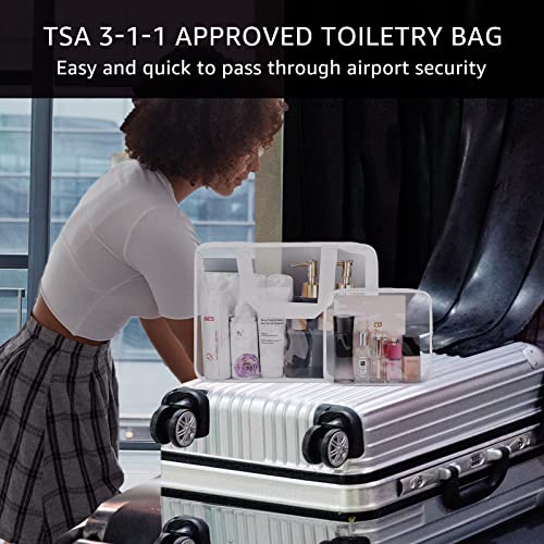 3Pcs Crystal Clear PVC Travel Toiletry Bag Kit for Women Men (3 Count)