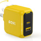 USB C Charger, AOHI 67W GaN+ PD Fast Charger Block for MacBook Pro/Air,iPad Pro,Galaxy S22/S21, iPhone 15 Pro Max/14 Plus/13/12 (Amber)