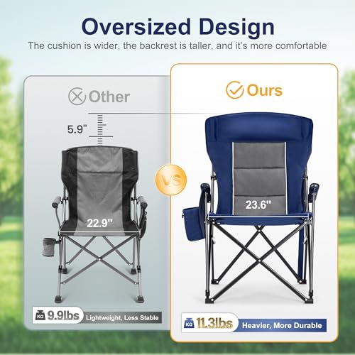 Oversized Camping Chairs High Back Lawn Chair 2 Pack (2 Count)