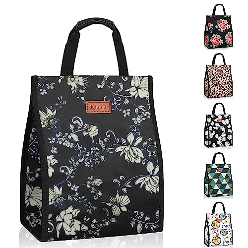 Lunch Bags for Women Insulated Reusable Lunch Tote with Internal Pocket