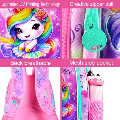 13" Unicorn Toddler Backpack for Girls