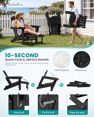 Folding Adjustable Adirondack Chair with Footrest