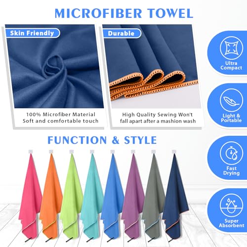 2 Pack Microfiber Camping Towels (2 Count)