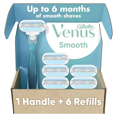 Smooth Women's Razor Handle + 6 Refills with Soft