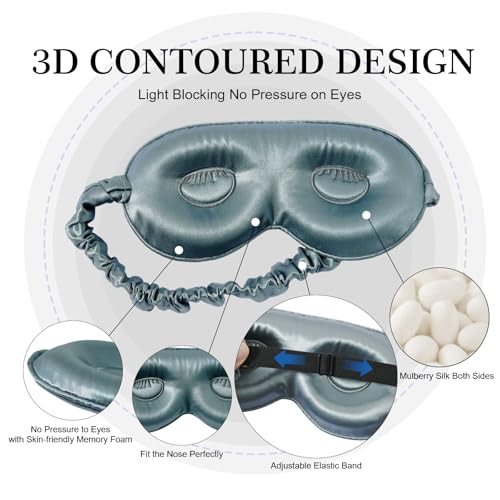 Adjustable 22 Momme 100% Pure Mulberry Silk Sleep Mask