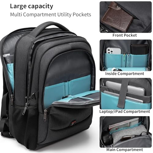 17 Inch Laptop Backpack for Travel Water Resistant College Backpack for Men
