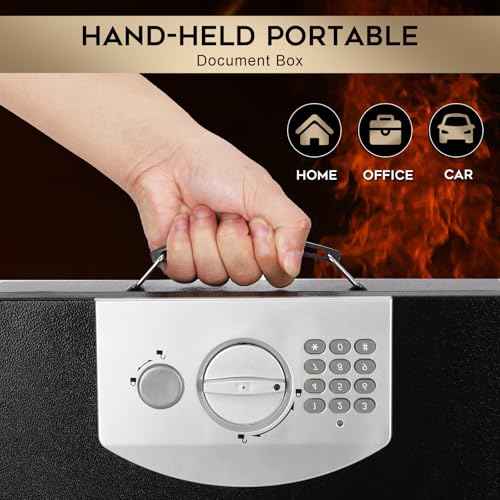 Fire Resistant Document Lock Box Safe Digital Keypad