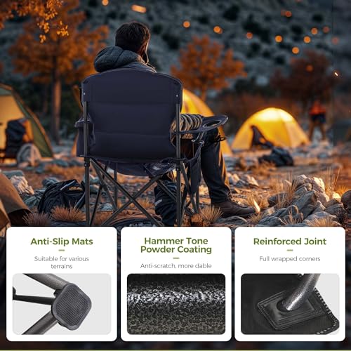 Oversized Fully Padded Camping Chairs with Lumbar Support (2 Count)