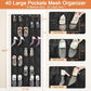 40 Large Pockets Over The Door Shoe Organizer