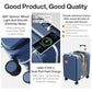 Large Checked Luggage with Cup Phone Holder and Charger Hard Shell Suitcases with Spinner Wheels
