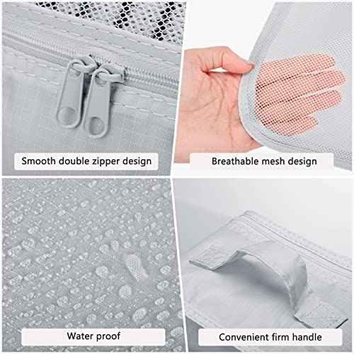 2 Packs 6 Set Travel Packing Cubes Luggage Organizer Set Lightweight Suitcase with Shoe Bag for Clothes Toiletries