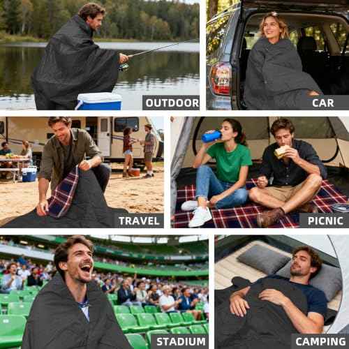 Large Waterproof Outdoor Blanket Thick Fleece 80" x 58"