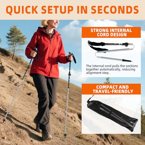 Collapsible Trekking Poles for Hiking (2 Count)