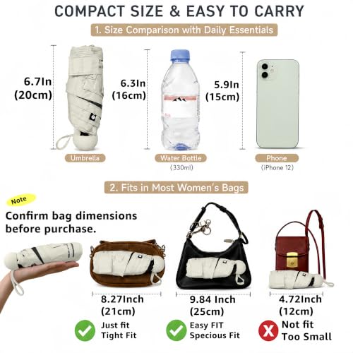 Mini Travel Umbrella with UV Sun Protection