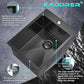 15 x 20 x 9 Inch Black Drop In Kitchen Bar Sink