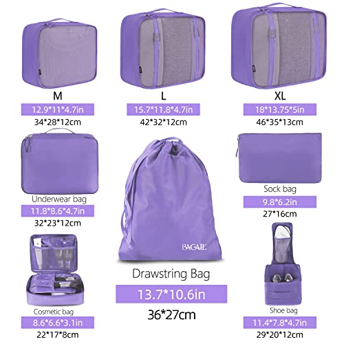8 Set Packing Cubes Luggage Packing Organizers for Travel Accessories
