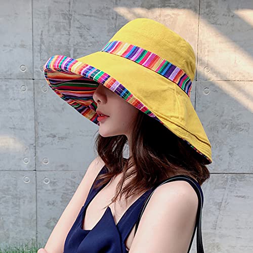 Women Summer Wide Brim Sun Hat Bucket Fishing Hats UV Protection