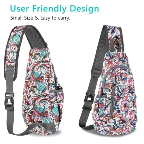 Small Sling Bag Lightweight Crossbody Bag for Easter Gifts Women Men Hiking Backpack Travel Shoulder Bag Chest Daypack for Gym Work Outdoor Sports Mix