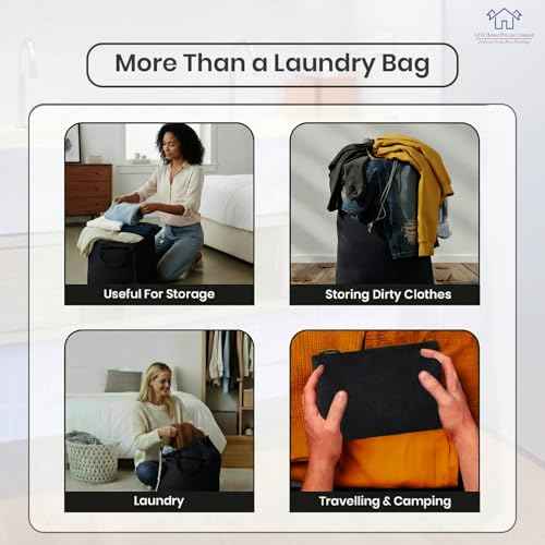 LFH Home Large Premium 1pack Cotton Rich Canvas Laundry Bag with Drawstring and Handles Heavy Duty