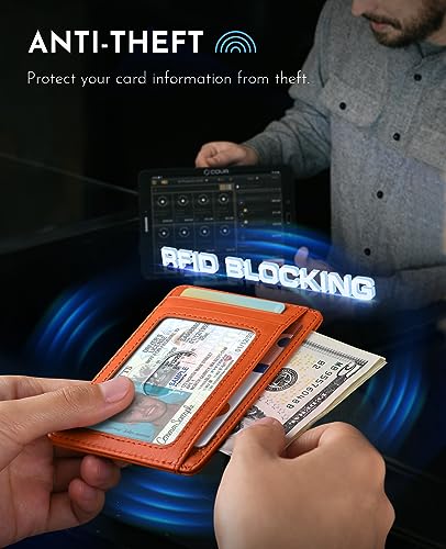 Slim Wallet for Men Women Minimalist Small Leather Front Pocket Wallets with RFID Blocking and Gifts Box
