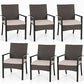 Wicker Patio Dining Chairs Set of 6 with Removable Cushions (6 Count)
