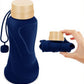 Collapsible Water Bottles,650ml,Leak Proof,Reuseable BPA Free Silicone Foldable Water Bottles,Durable Lightweight for Travel Gym Camping Hiking,Compact Size Portable Sports Water Bottle (Deep Blue)
