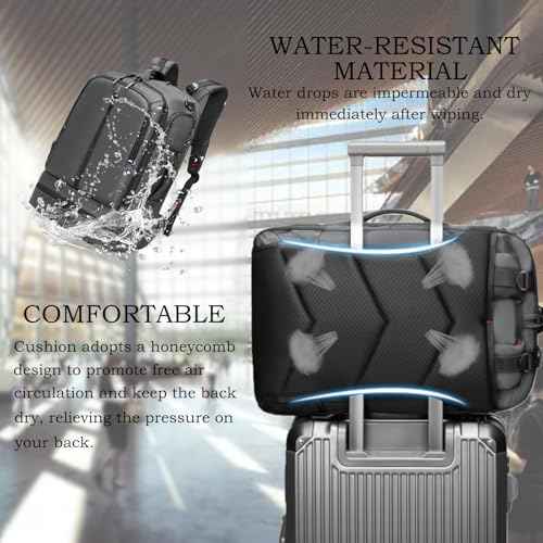 16 Inch Laptop Backpack Water Resistant Carry On Daypack Backpack Anti Theft Travel Rucksack Backpack with Shoe Compartment Shoulder Strap for Men Women