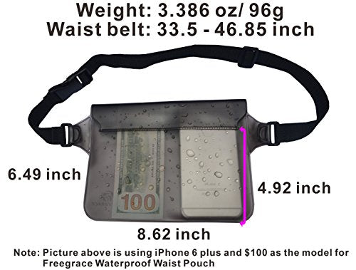 Waterproof Pouches Set with Waist Strap (2 Count)