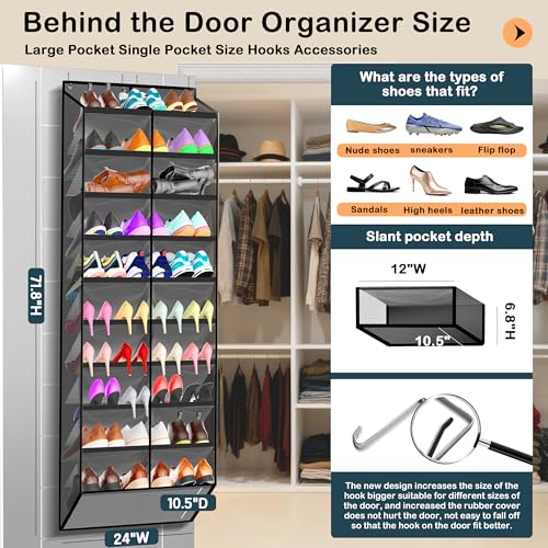 10 Tier Over the Door Shoe Organizer (20 Count)
