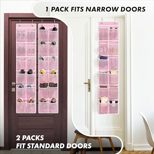 12 Pockets Large Over Door Shoe Organizer (2 Count)