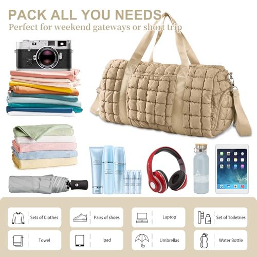Quilted Travel Duffle Bag Gym Bag for Women