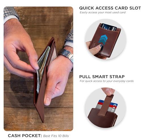 RFID Blocking Slim Bifold Genuine Leather Thin Minimalist Front Pocket Wallets for Men Billfold Wallet Men Gift