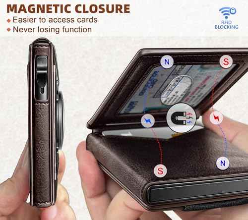 Men Airtag Leather Wallet Metal Case Money Clip