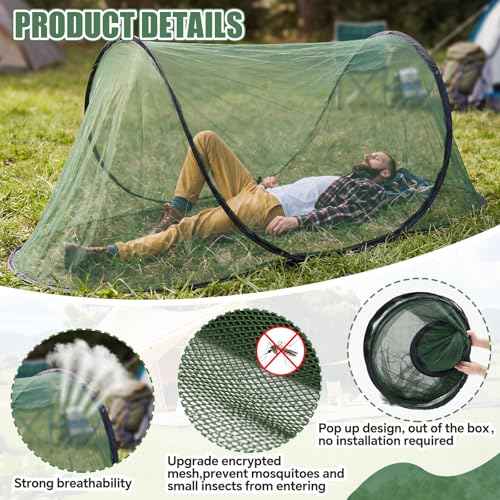 2 Pcs Mosquito Netting for Camping Bed 78 * 31 * 22 Inch (2 Count)
