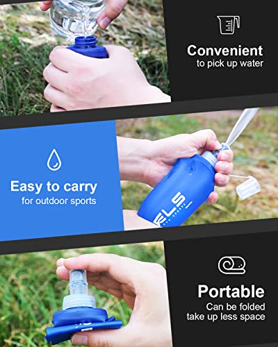 TPU Running Water Bottle with Straw for Hydration Vest Pack BPA (2 Count)