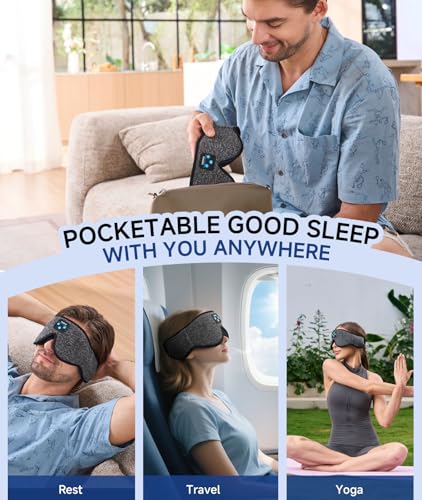 Sleep Mask with Bluetooth Headphones