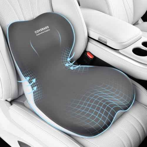 Car Seat Cushion and Lumbar Support Pillow One Piece
