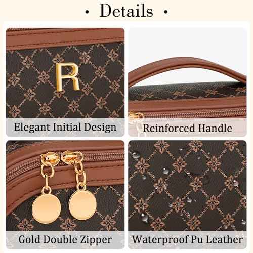 Initial Makeup Bag Personalized Gift for Women Teen Girls