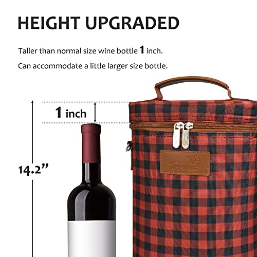 2 Bottle Insulated Wine Tote Carrier Bag