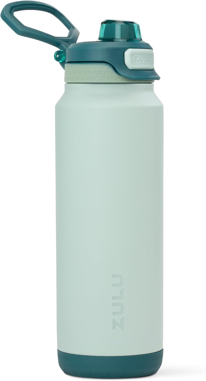 ZULU Powerfill Pro 32oz Stainless Steel Water Bottle with Quick Fill Lid, Triple Walled Vacuum Insulated Metal, Leak Proof Locking Lid, Sip and Chug, Reusable BPA Free, Evergreen - Roamly