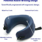 C CUSHION LAB Travel Pillow, Award-Winning Patented Ergonomic Design for Chin & Neck Support Memory Foam Neck Pillow, Compact Airplane Pillow for Traveling, Flight, Car (Navy, Medium)