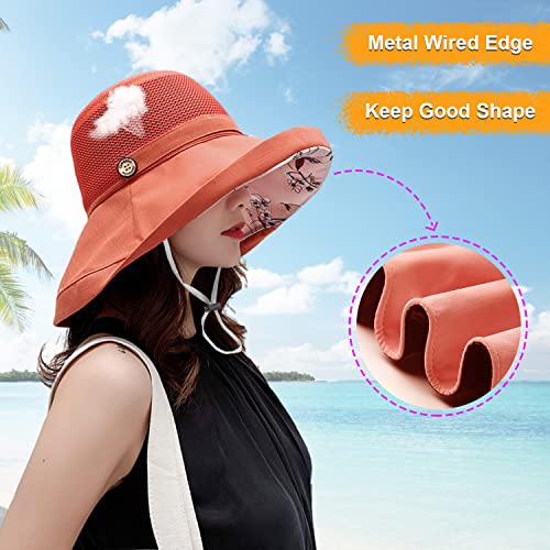 Women Summer Wide Brim Sun Hat Bucket Fishing Hats UV Protection