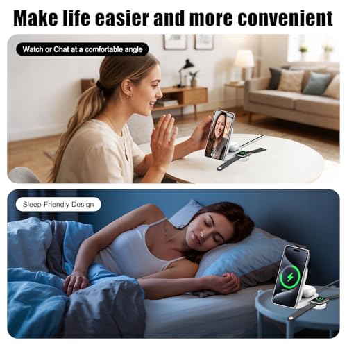 3-in-1 15W Magnetic Charger for iPhone, Apple Watch & AirPods, White