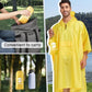 Extra Thick Hooded Rain Poncho Double Layer Waterproof Raincoat Jacket for Men Women Adults