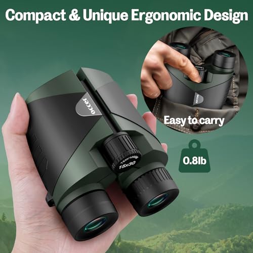 15x30 Binoculars for Adults Kids Easy Focus for Bird Watching Green