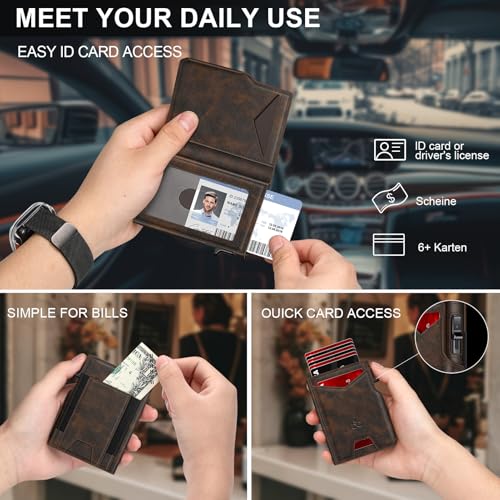 Wallet for Men Wallet with Slim Pop Up Card Holder 9 (13 Count)