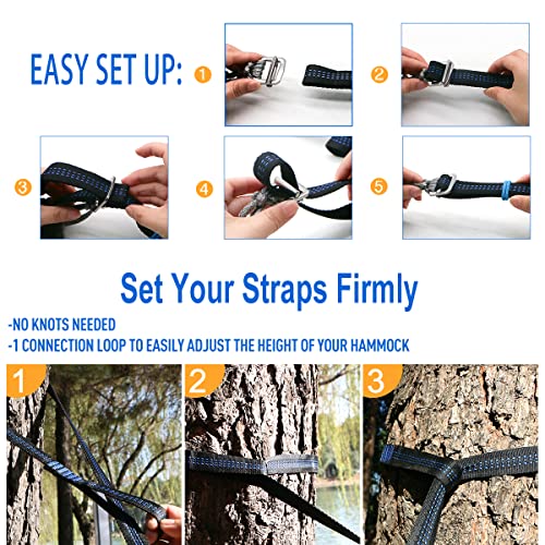 11ft Camping Double Hammock with Mosquito Net and Ridgeline