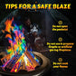 50 PCS) Magic Campfire Fire Color Changing Packets for Fire Pit, Indoor/Outdoor Fireplace, Bonfire - Rainbow Magical Flame, Camping Accessory, Compatible with Wood
